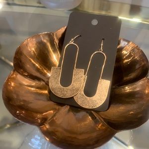 Matte Gold Arched Dropped Earrings